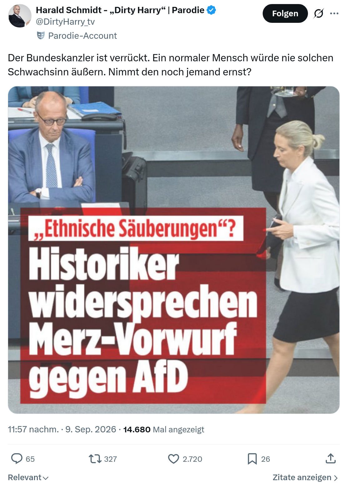 Harald Schmidt: Der Bundeskanzler ist verrückt...