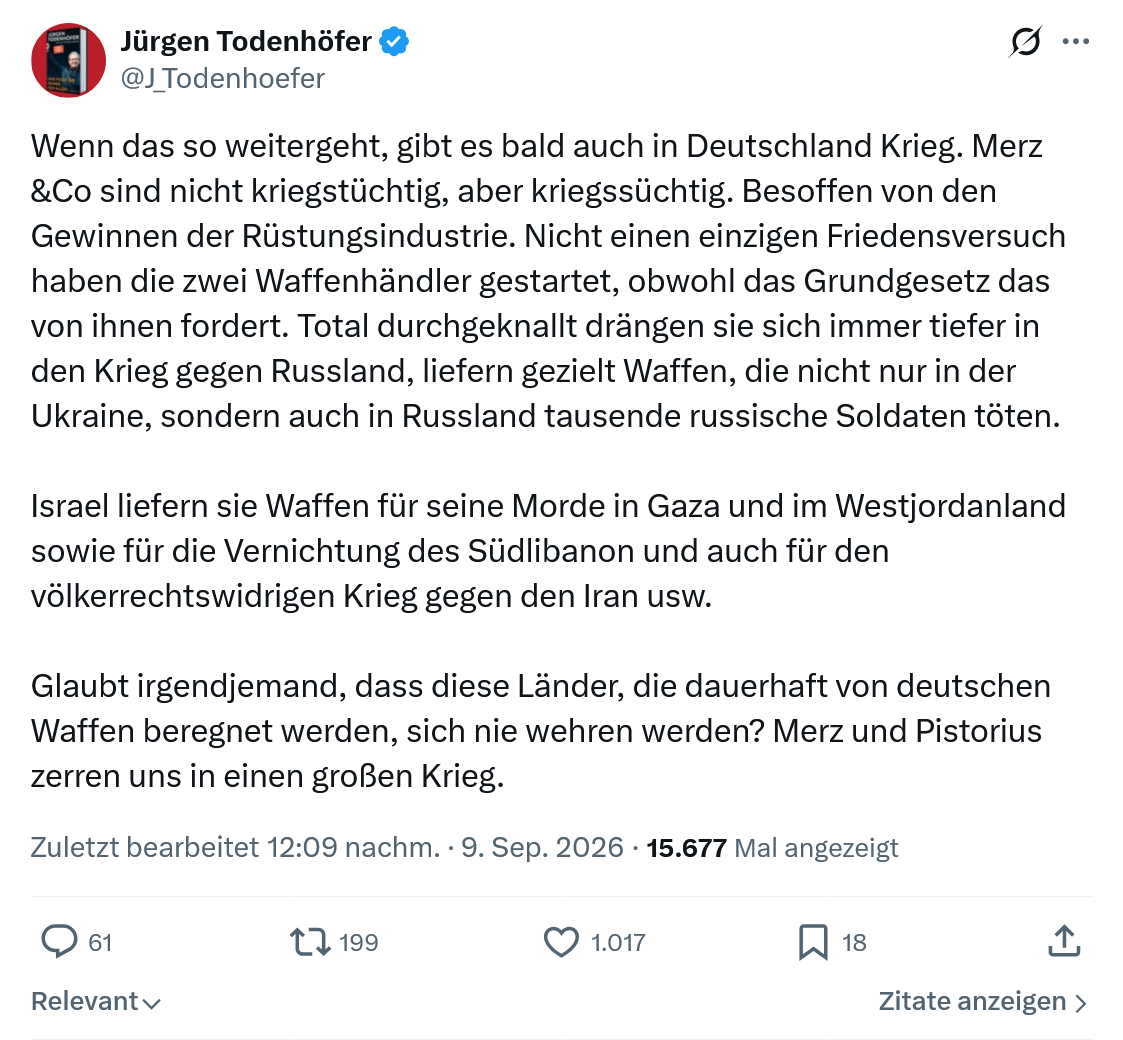 Jürgen Todenhöfer: Wenn das so weitergeht...
