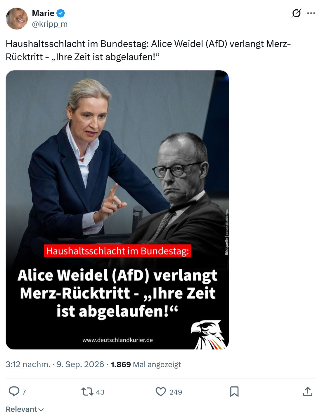 Marie kripp: Haushaltsschlacht im Bundestag...