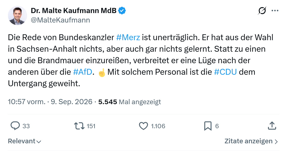 Malte Kaufmann: Die Rede von Bundeskanzler...