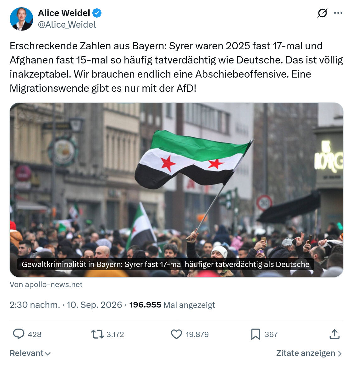 Alice Weidel: Erschreckende Zahlen aus Bayern...