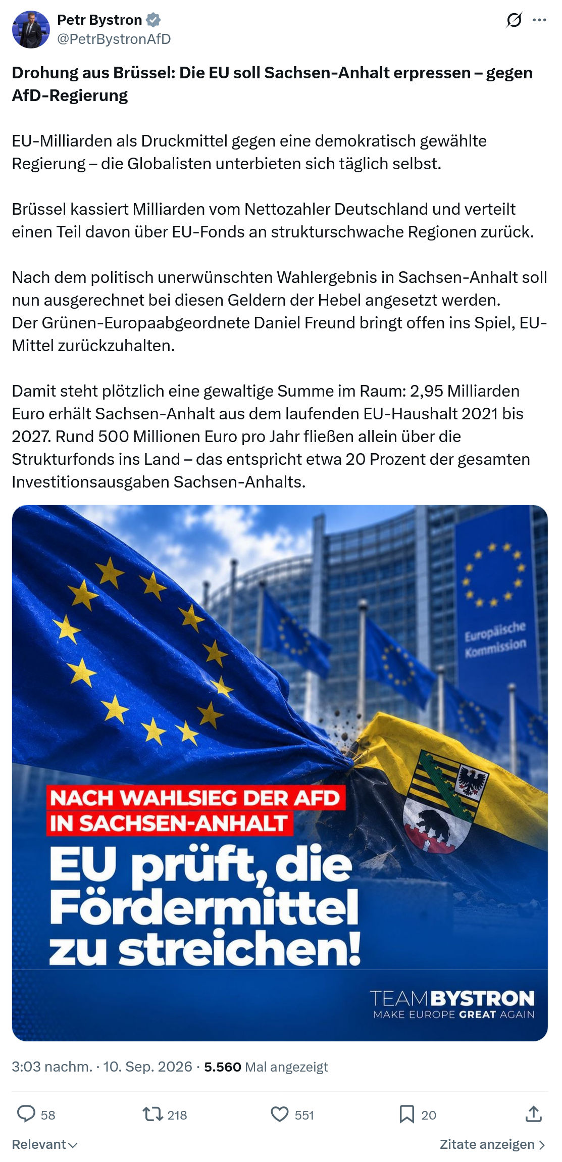 Petr Bystron: Drohung aus Brüssel...