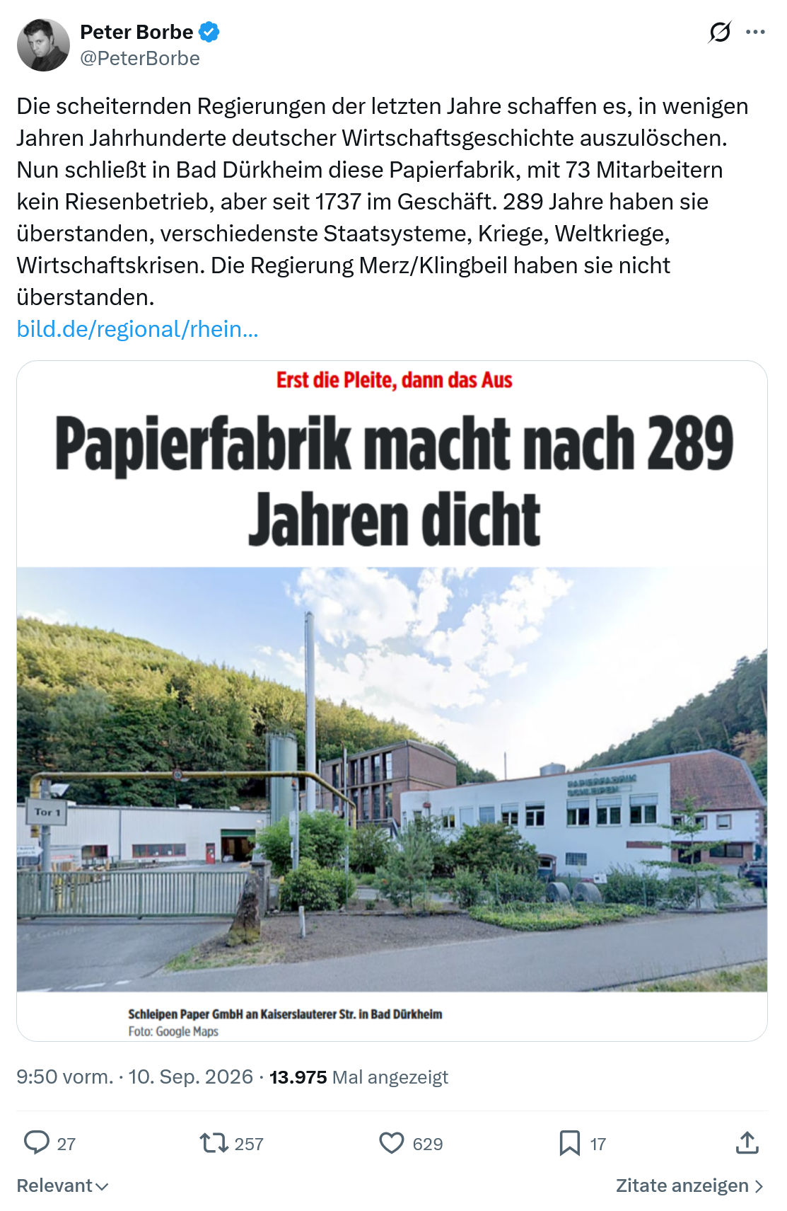 Peter Borbe: Die scheiternden Regierungen...