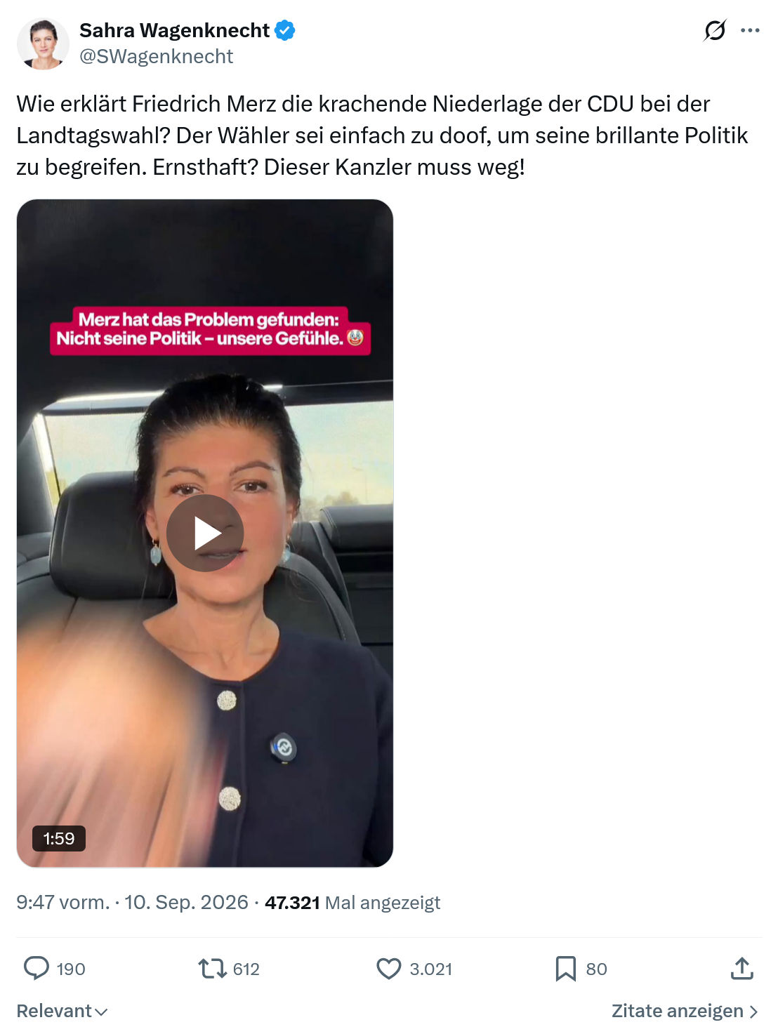 Sahra Wagenknecht: Wie erklärt Friedrich Merz...