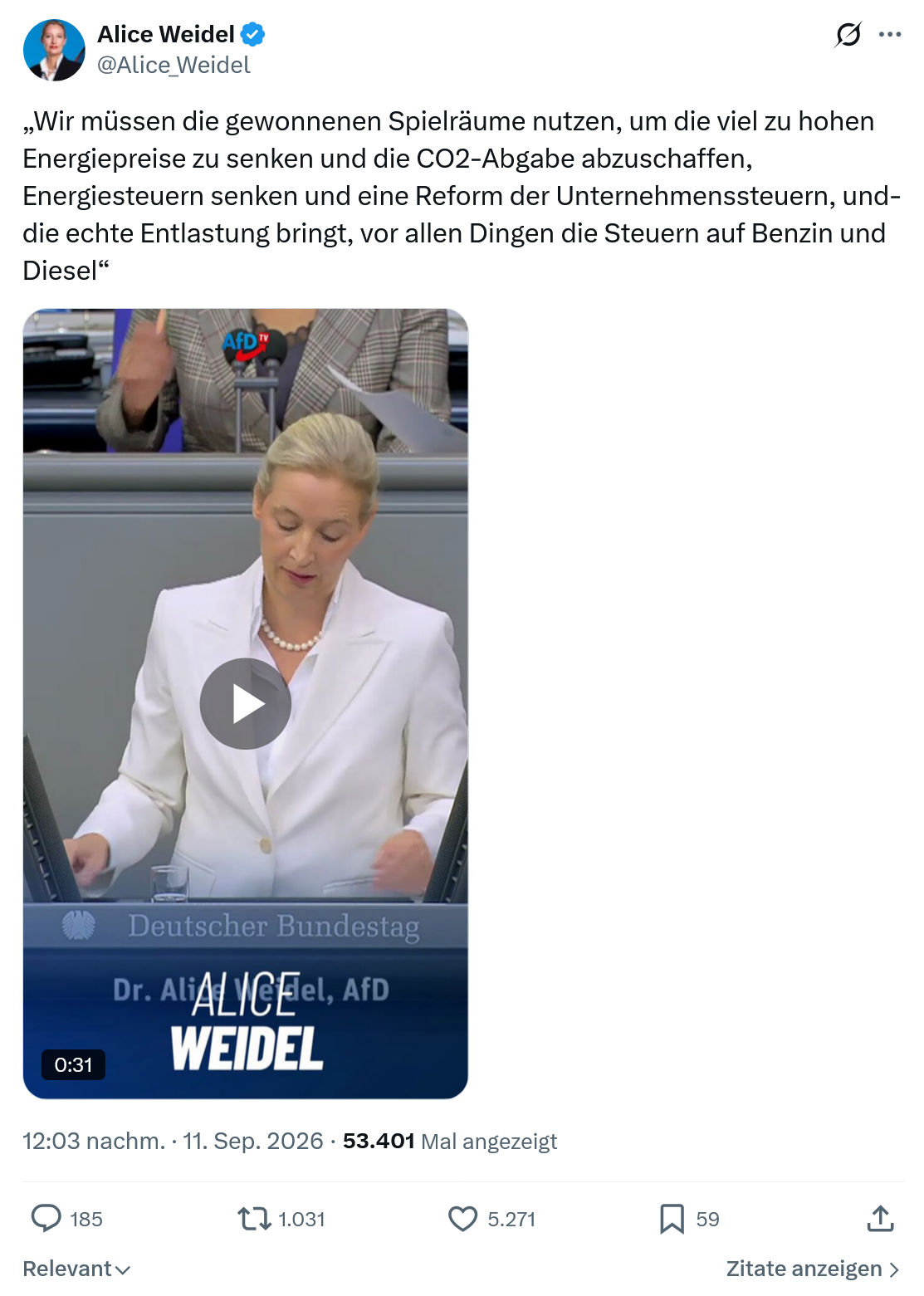 Alice Weidel: Wir müssen die gewonnenen...