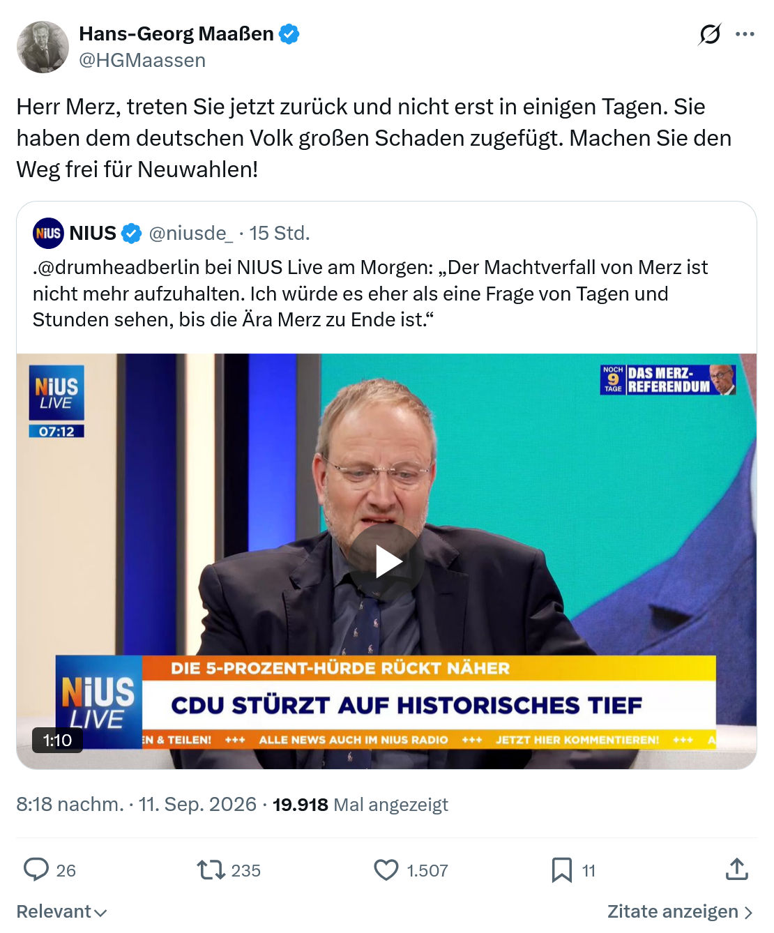 Hans-Georg Maaßen: Herr Merz, treten Sie...