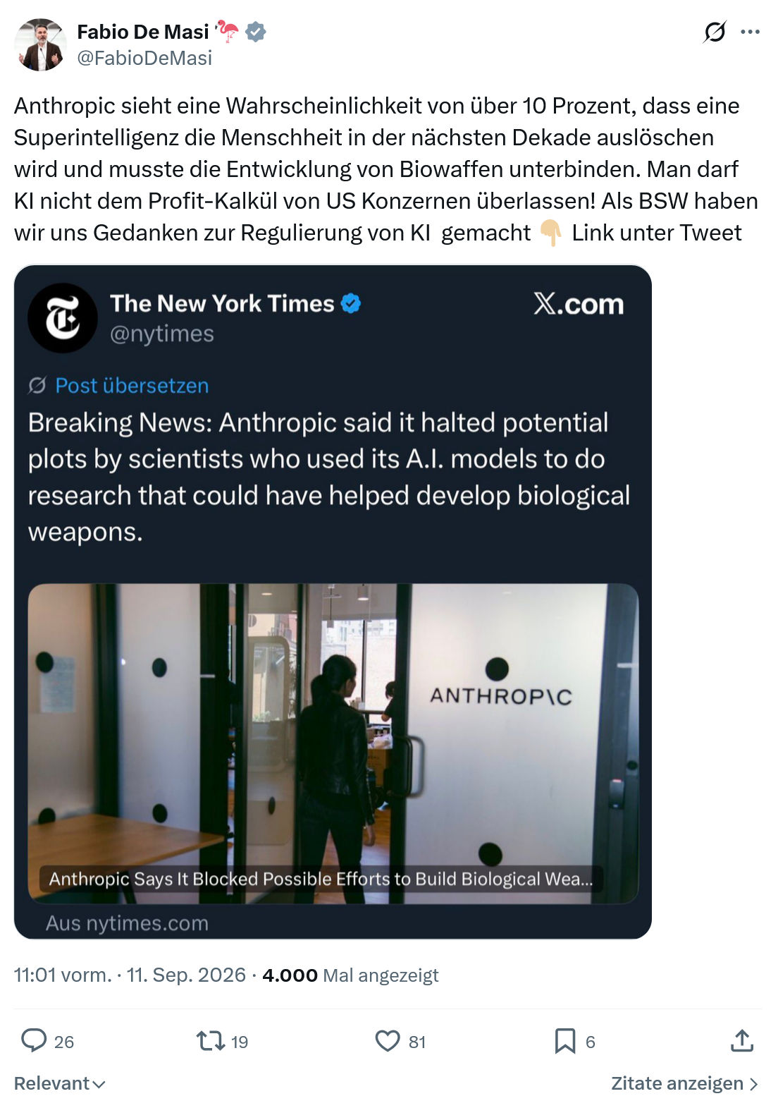 Fabio De Masi: Anthropic sieht eine Wahrscheinlichkeit...