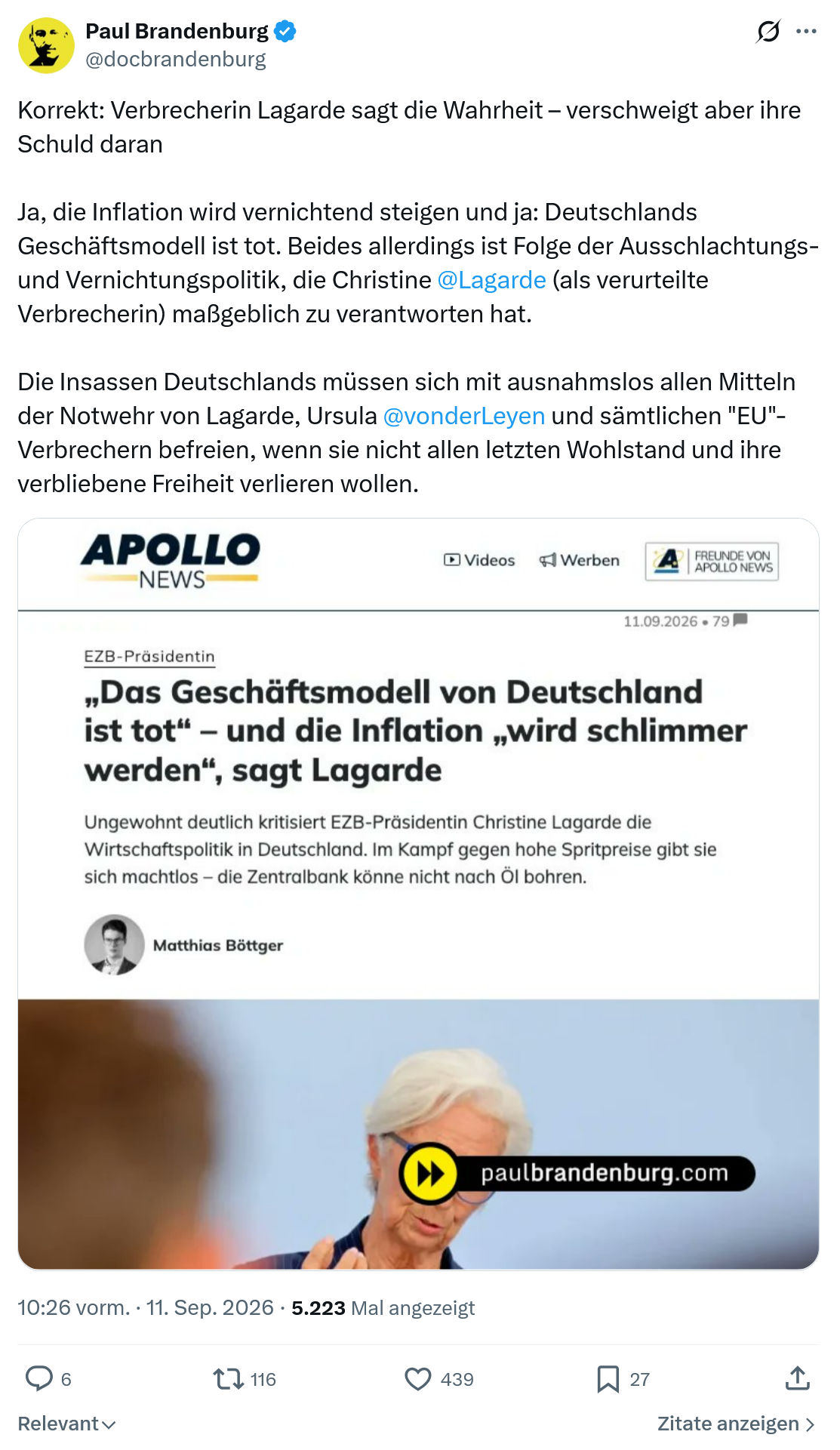 Paul Brandenburg: Korrekt...