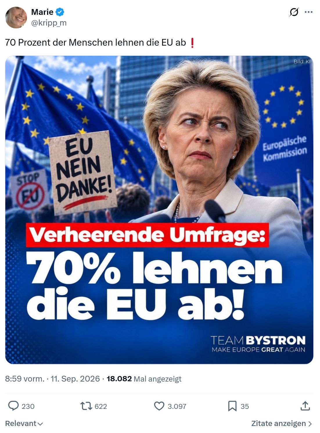 Marie kripp: 70 Prozent...