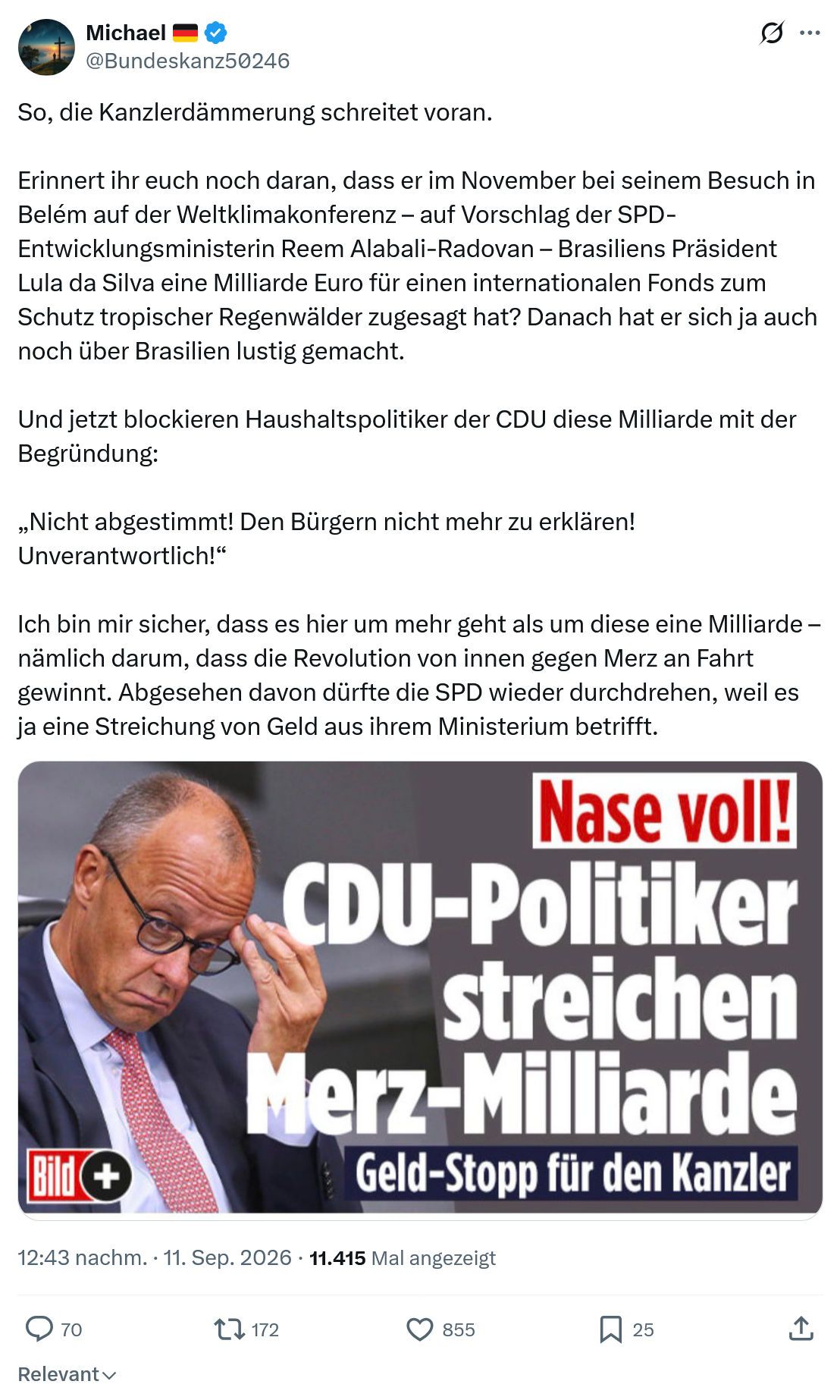 Michael: So, die Kanzlerdämmerung...