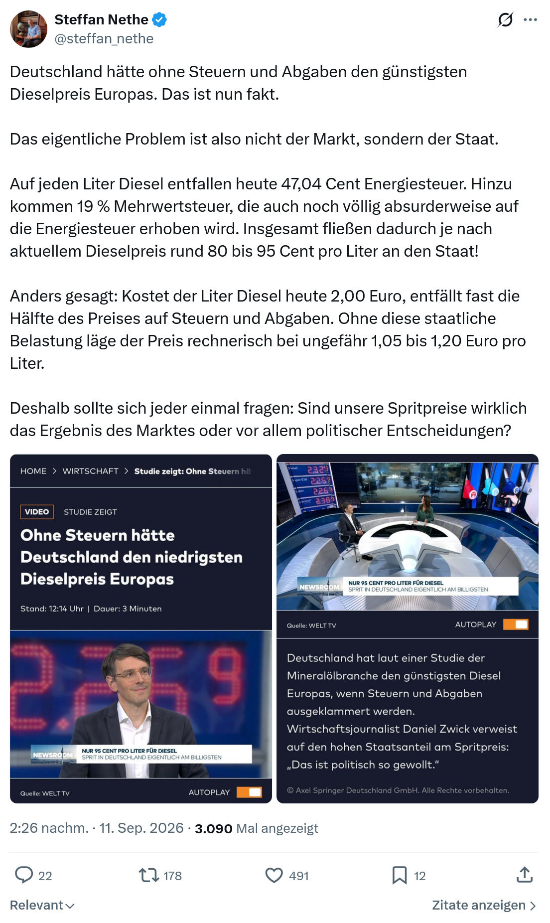Steffan Nethe: Deutschland hätte ohne Steuern...