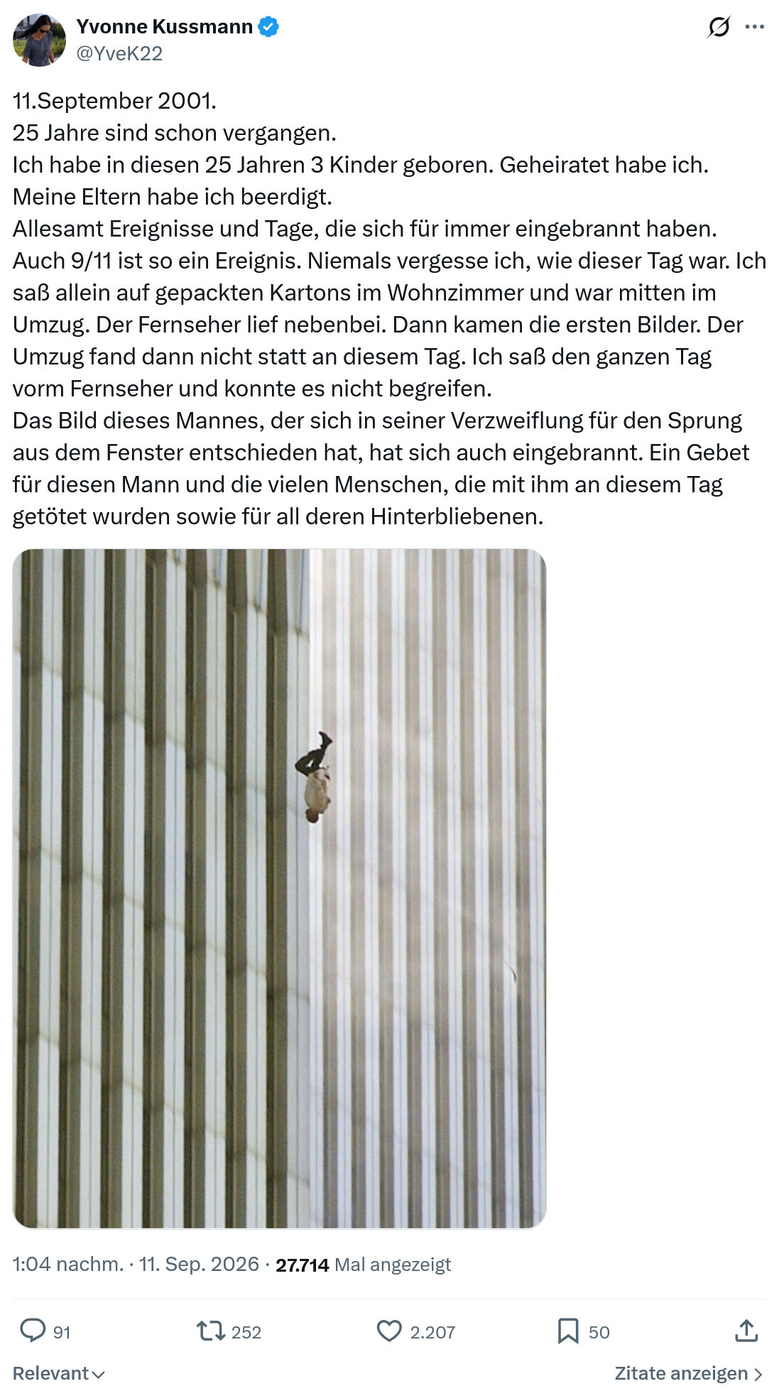 Yvonne Kussmann: 11.September 2001...