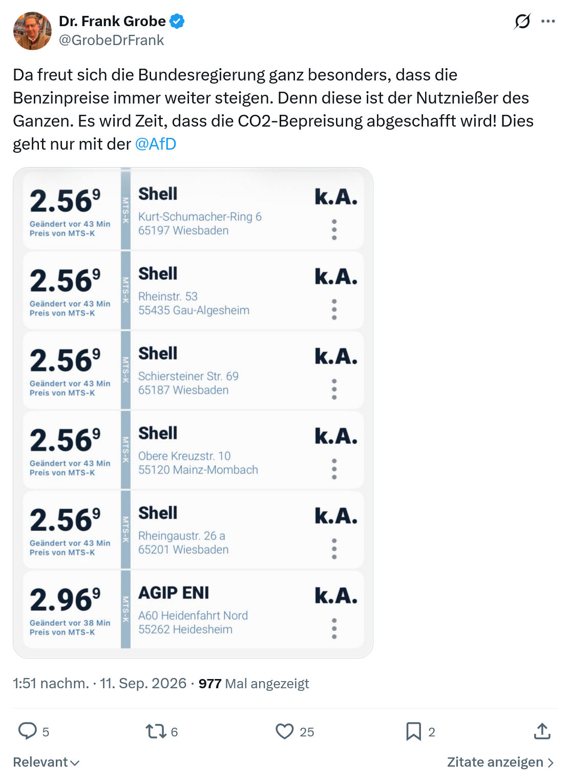 Frank Grobe: Da freut sich die Bundesregierung...