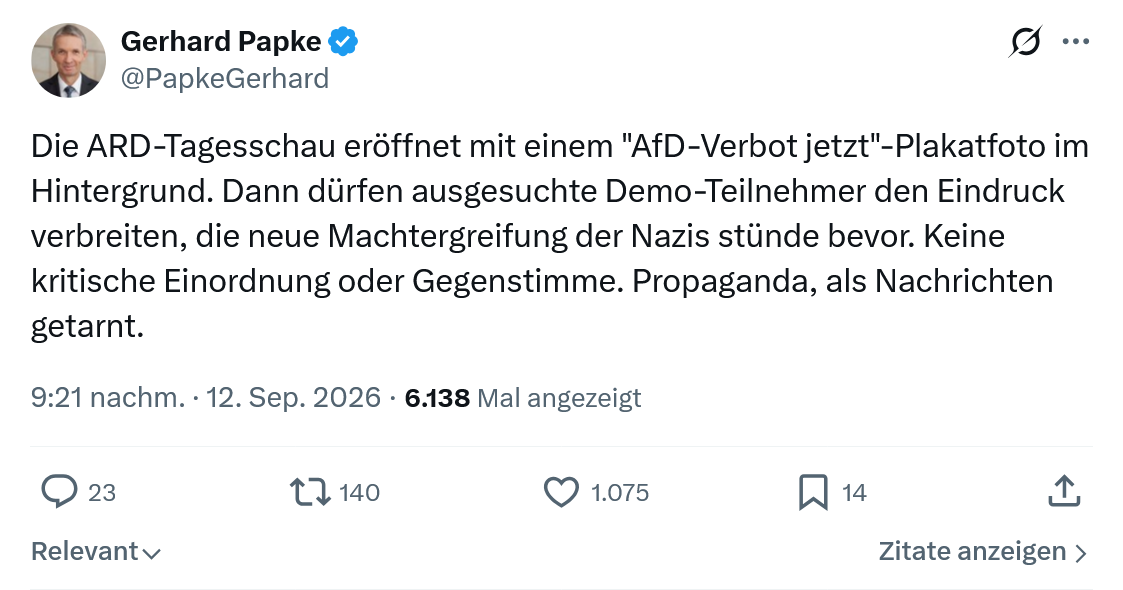 Gerhard Papke: Die ARD-Tagesschau...