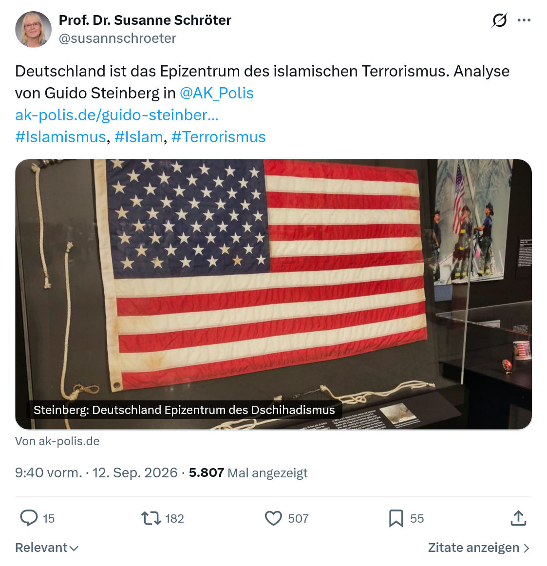 Susanne Schröter: Deutschland ist das Epizentrum...
