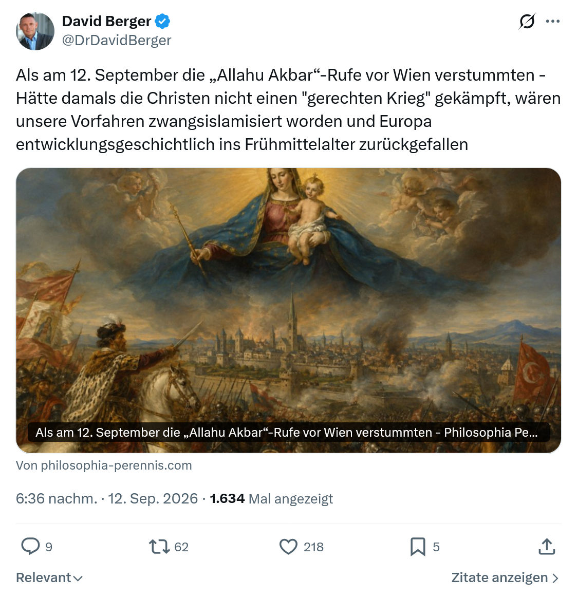 David Berger: Als am 12. September...