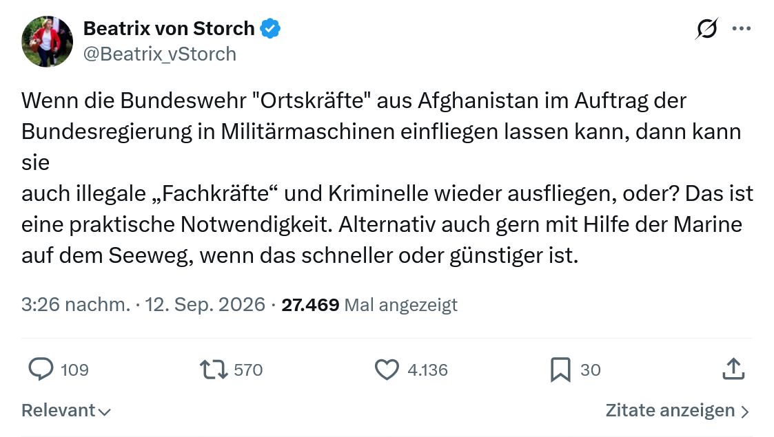 Beatrix von Storch: Wenn die Bundeswehr...
