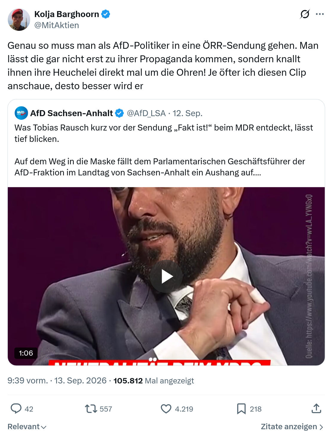 Kolja Barghoorn: Genau so muss man als AfD-Politiker...
