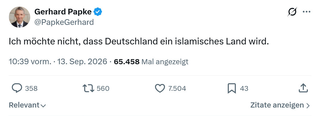 Gerhard Papke: Ich möchte nicht...