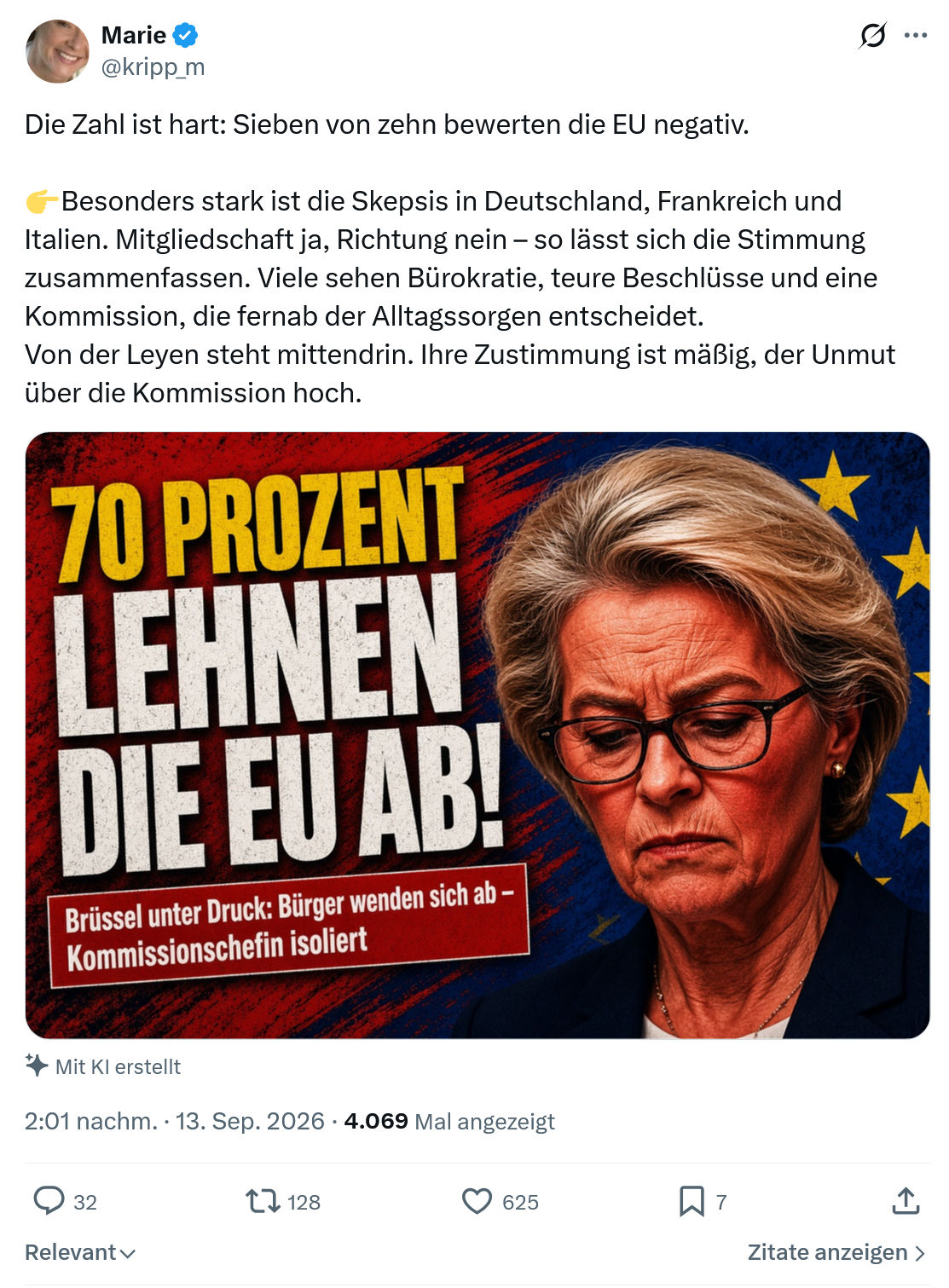 Marie kripp: Die Zahl ist hart...