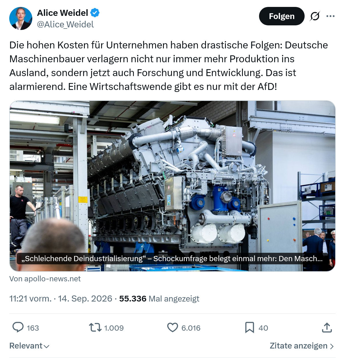 Alice Weidel: Die hohen Kosten für Unternehmen...