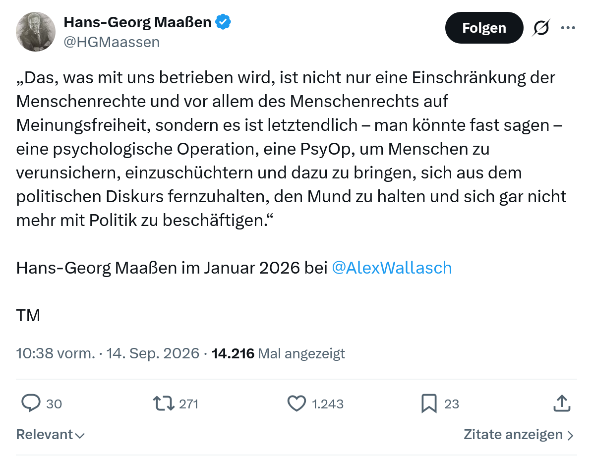 Hans-Georg Maaßen: Das, was mit uns betrieben wird...