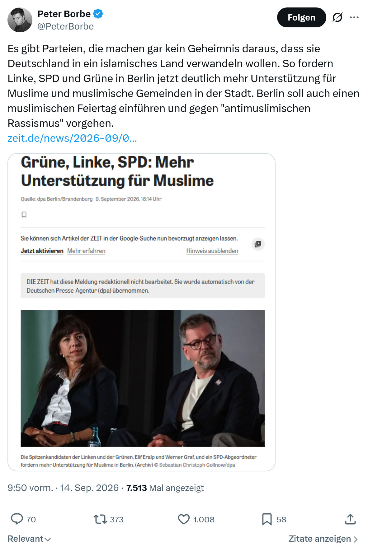 Peter Borbe: Es gibt Parteien...