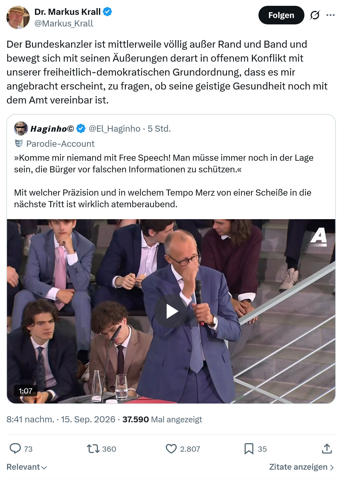 Markus Krall: Der Bundeskanzler ist mittlerweile...