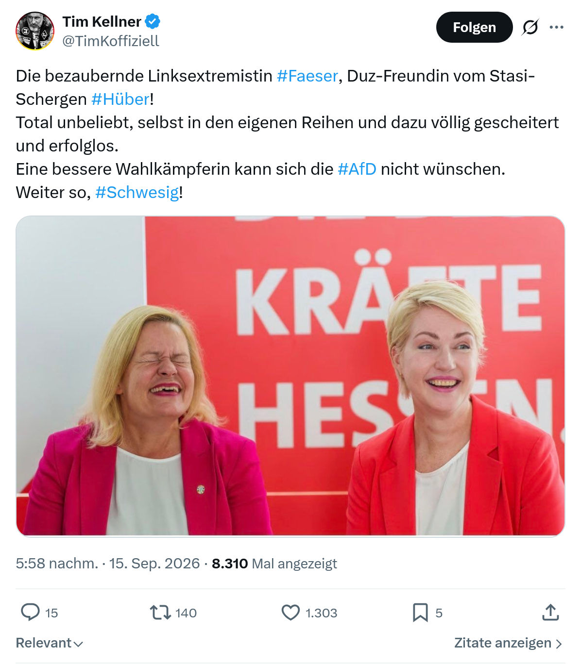 Tim Kellner: Die bezaubernde Linksextremistin...