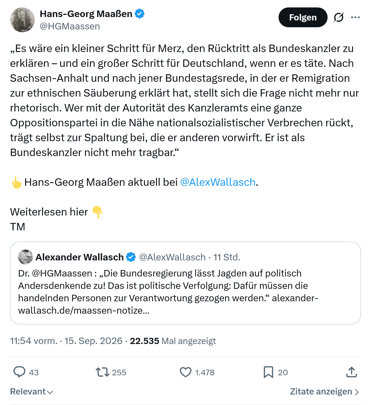 Hans-Georg Maaßen: Es wäre ein kleiner Schritt für Merz...