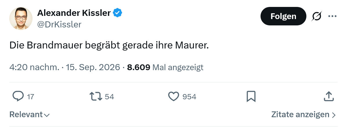 Alexander Kissler: Die Brandmauer...