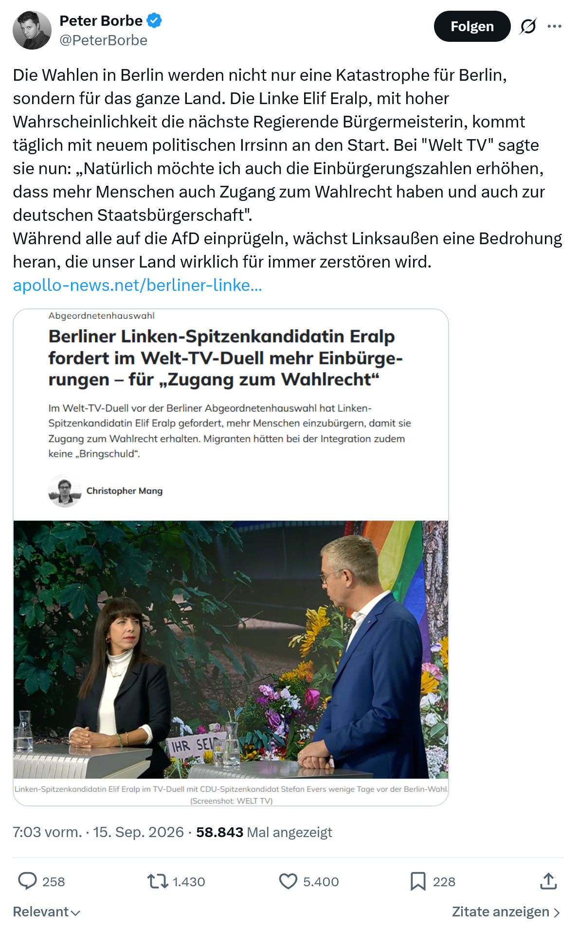 Peter Borbe: Die Wahlen in Berlin...