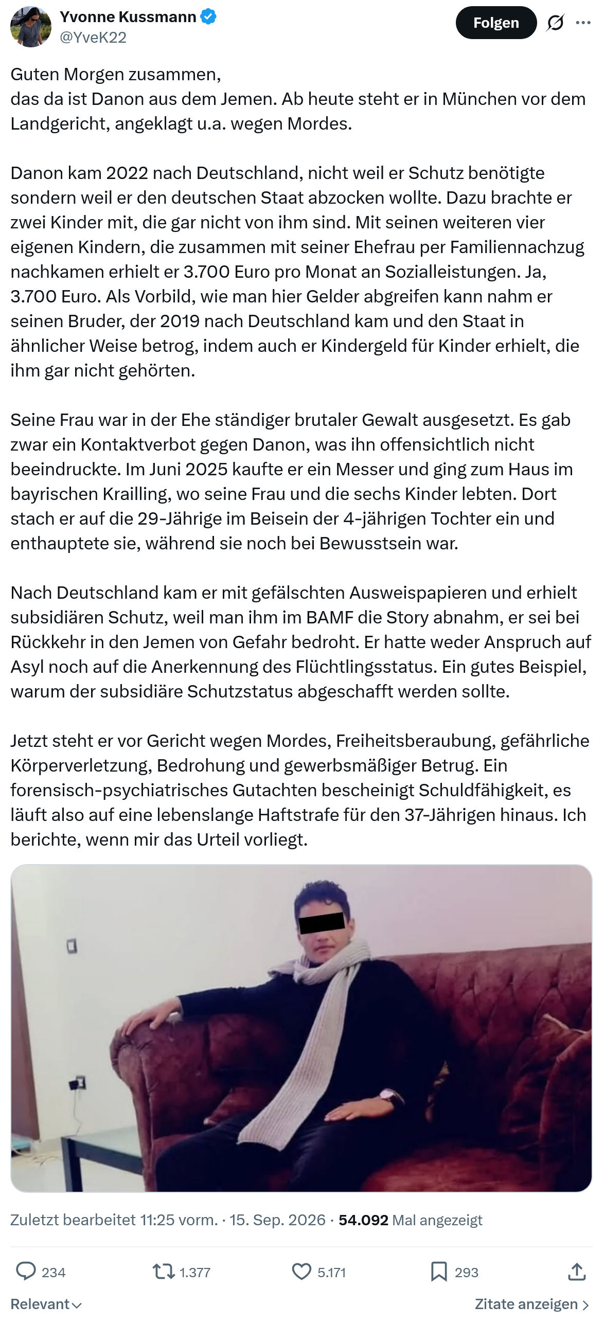 Yvonne Kussmann: Guten Morgen zusammen...
