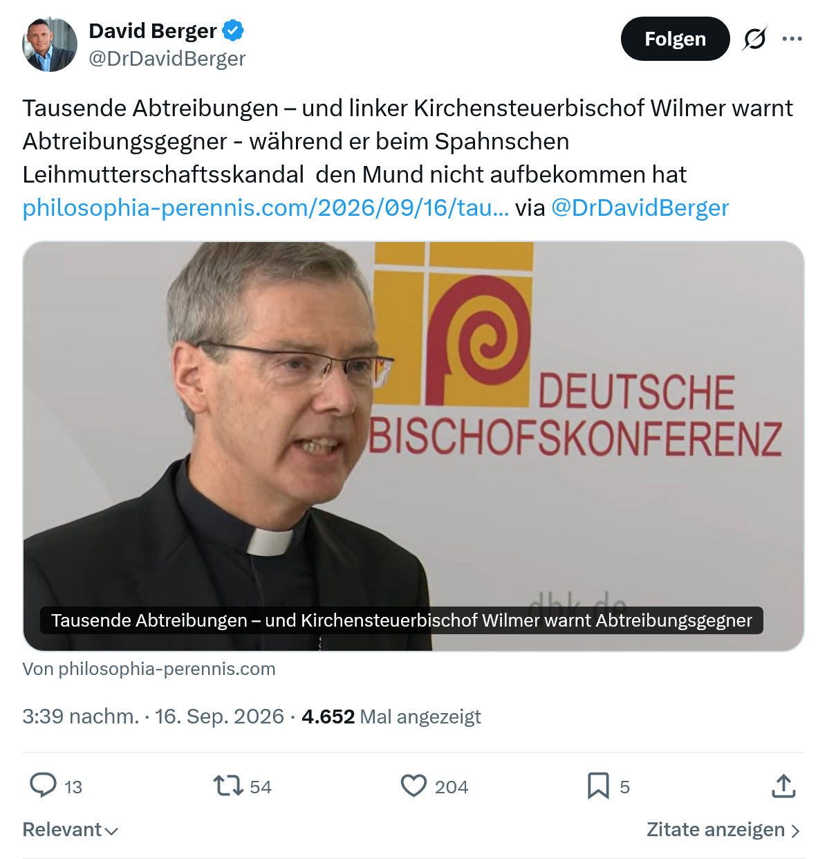 David Berger: Tausende Abtreibungen...