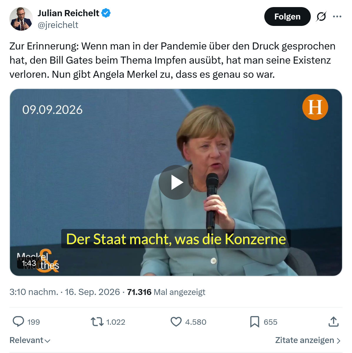 Julian Reichelt: Zur Erinnerung...