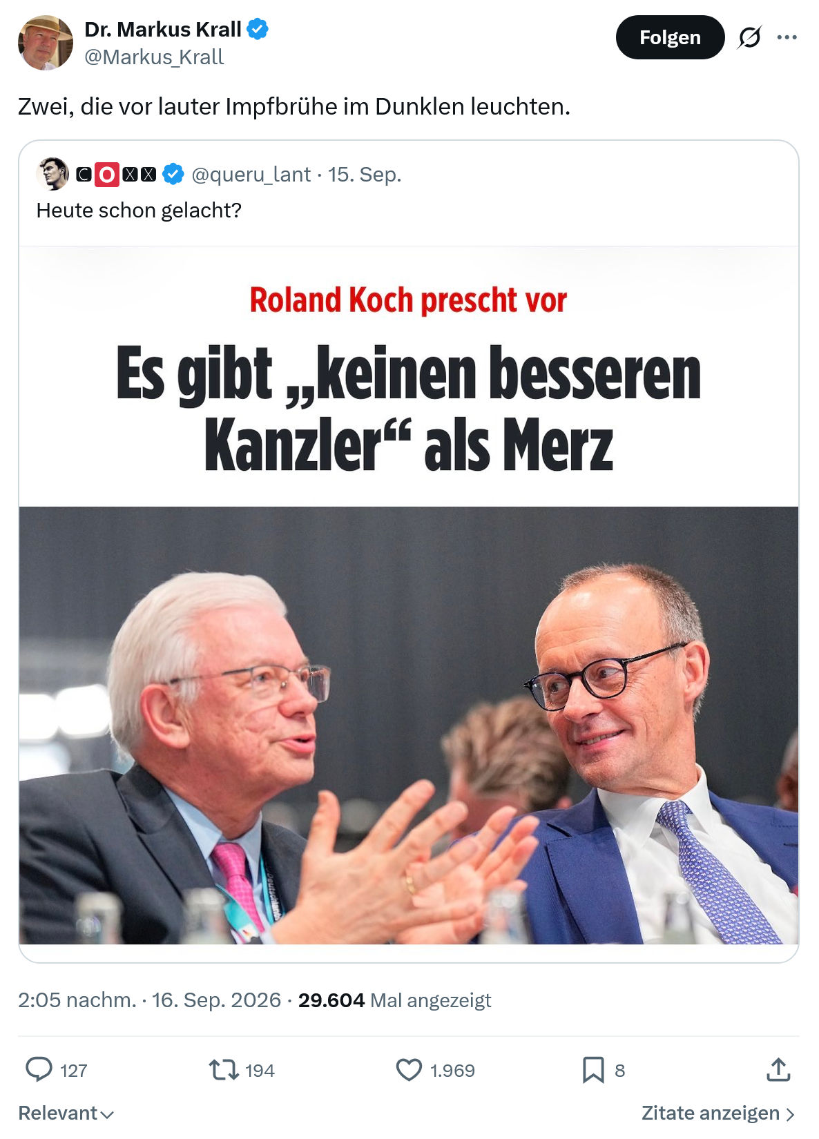 Markus Krall: Zwei, die vor lauter...