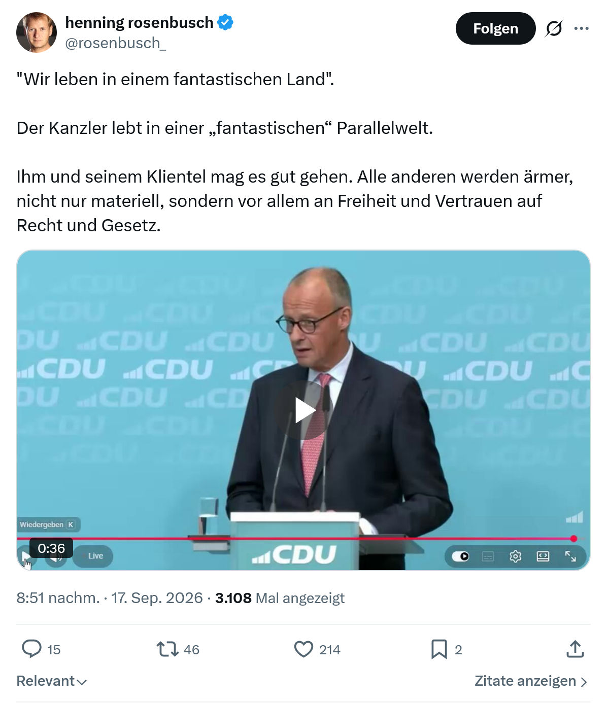 henning rosenbusch: "Wir leben in einem fantastischen Land"...