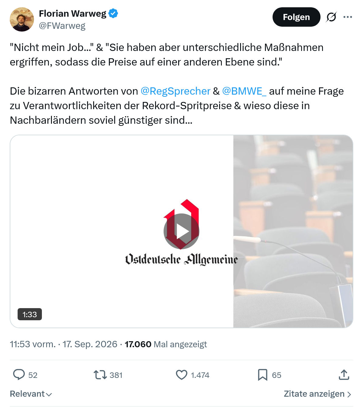 Florian Warweg: Nicht mein Job...
