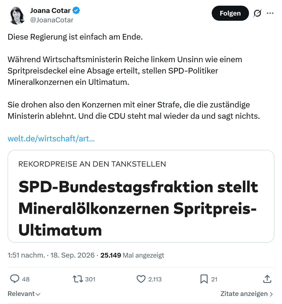 Joana Cotar: Diese Regierung ist einfach am Ende...