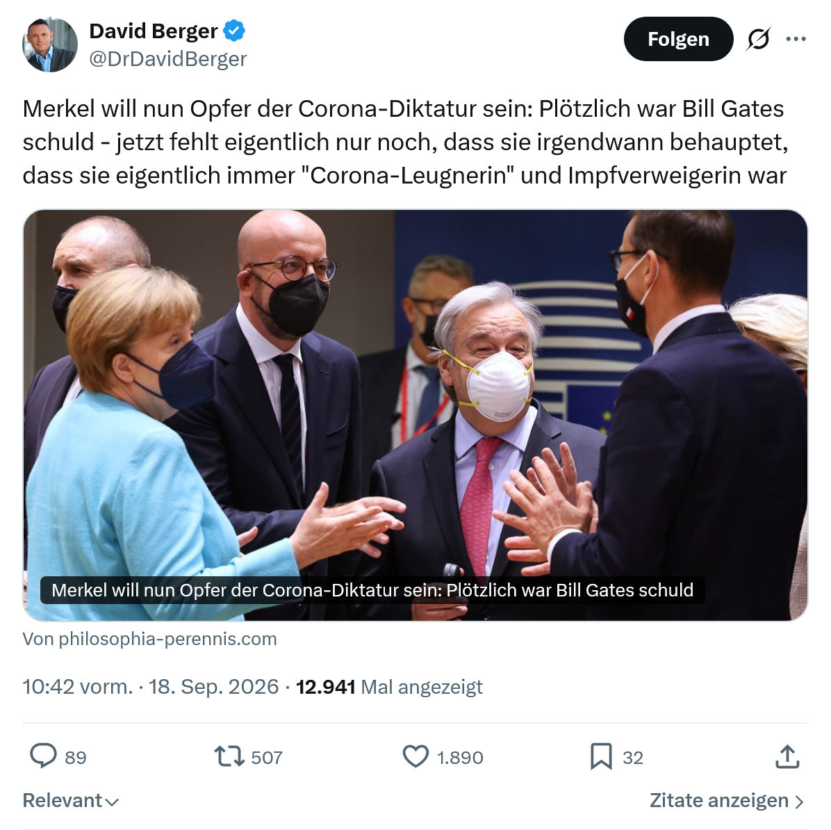 David Berger: Merkel will nun Opfer...