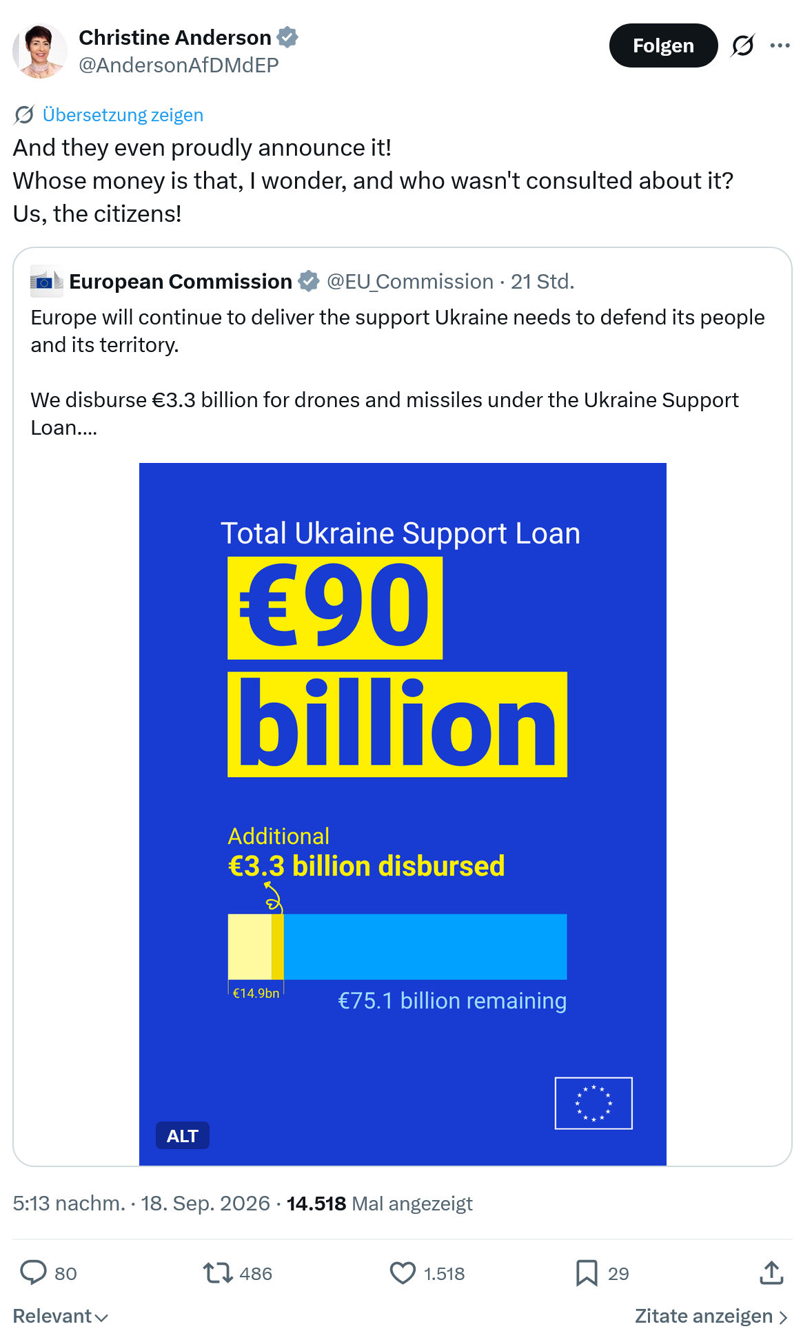 Christine Anderson: And they even proudly announce it...
