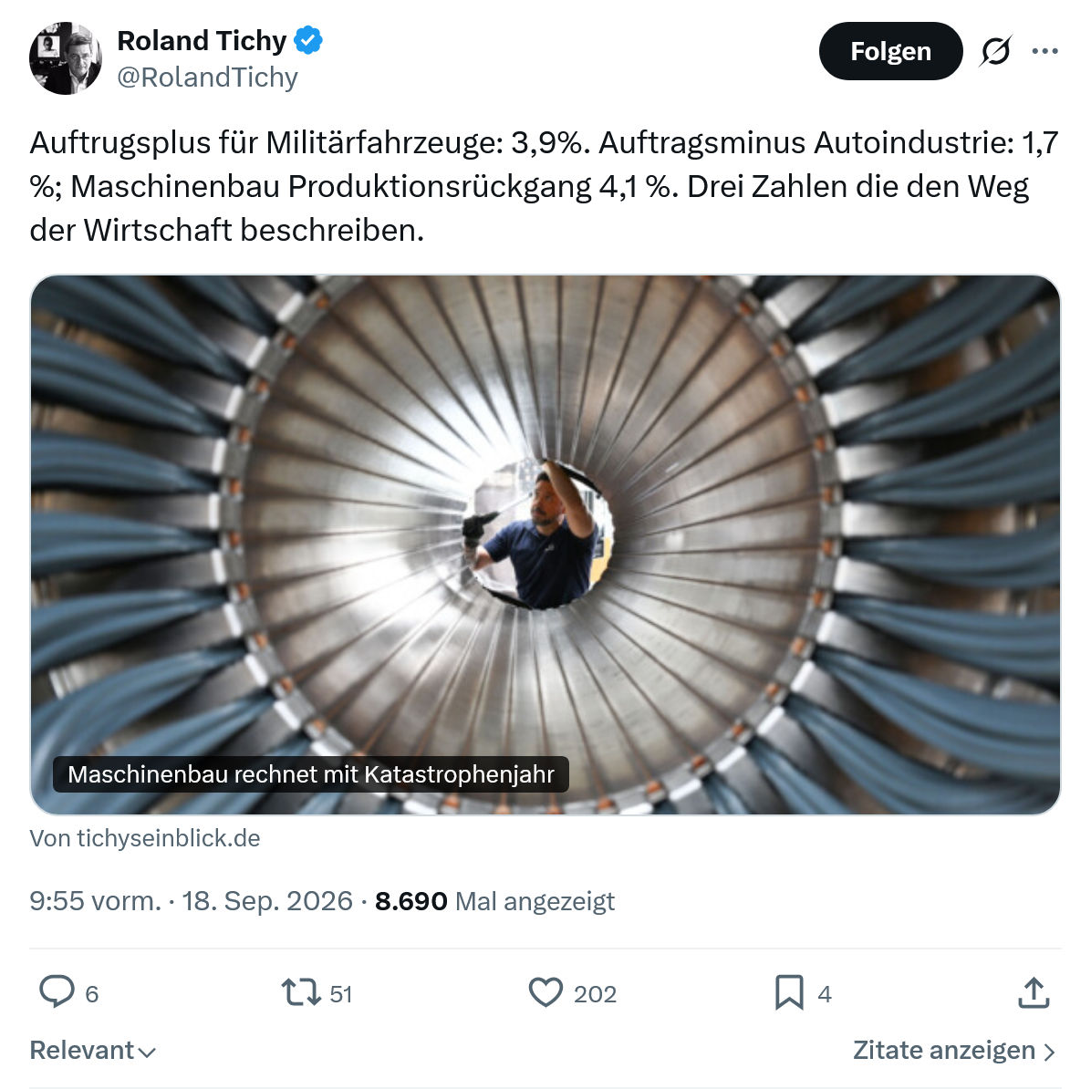 Roland Tichy: Auftrugsplus für Militärfahrzeuge...