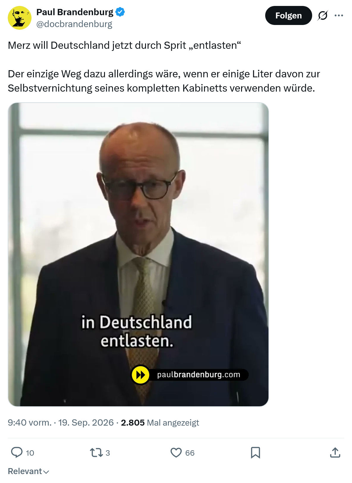 Paul Brandenburg: Merz will Deutschland...