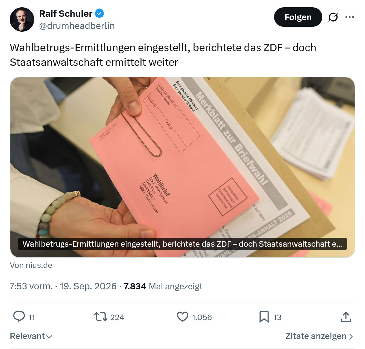 Ralf Schuler: Wahlbetrugs-Ermittlungen...