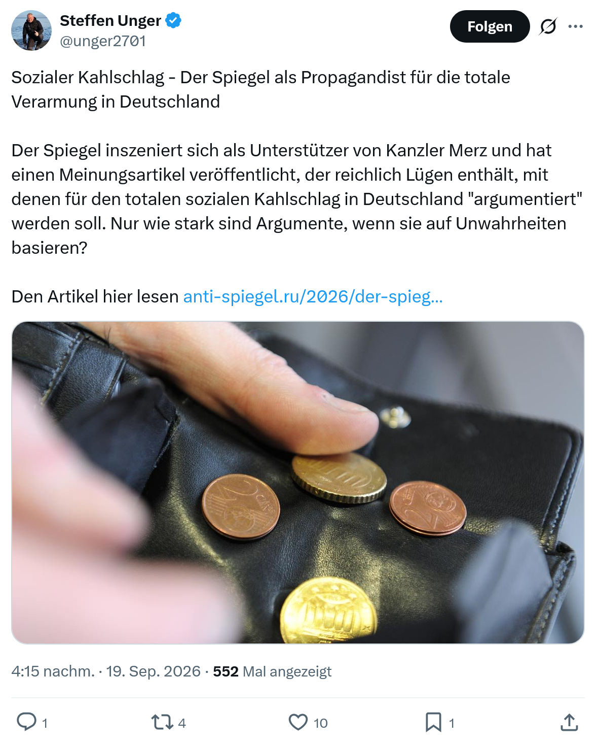 Steffen Unger: Sozialer Kahlschlag...