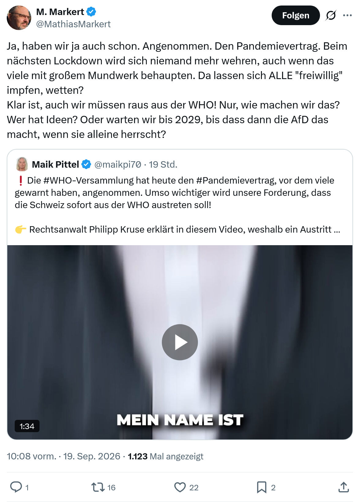 Mathias Markert: Ja, haben wir ja auch schon...