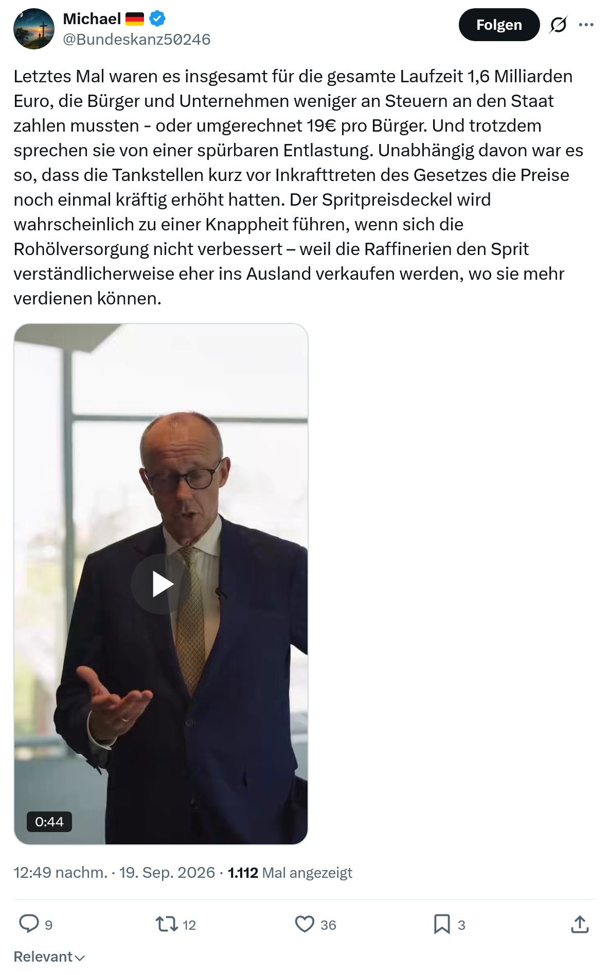 Michael: Letztes Mal waren es insgesamt...