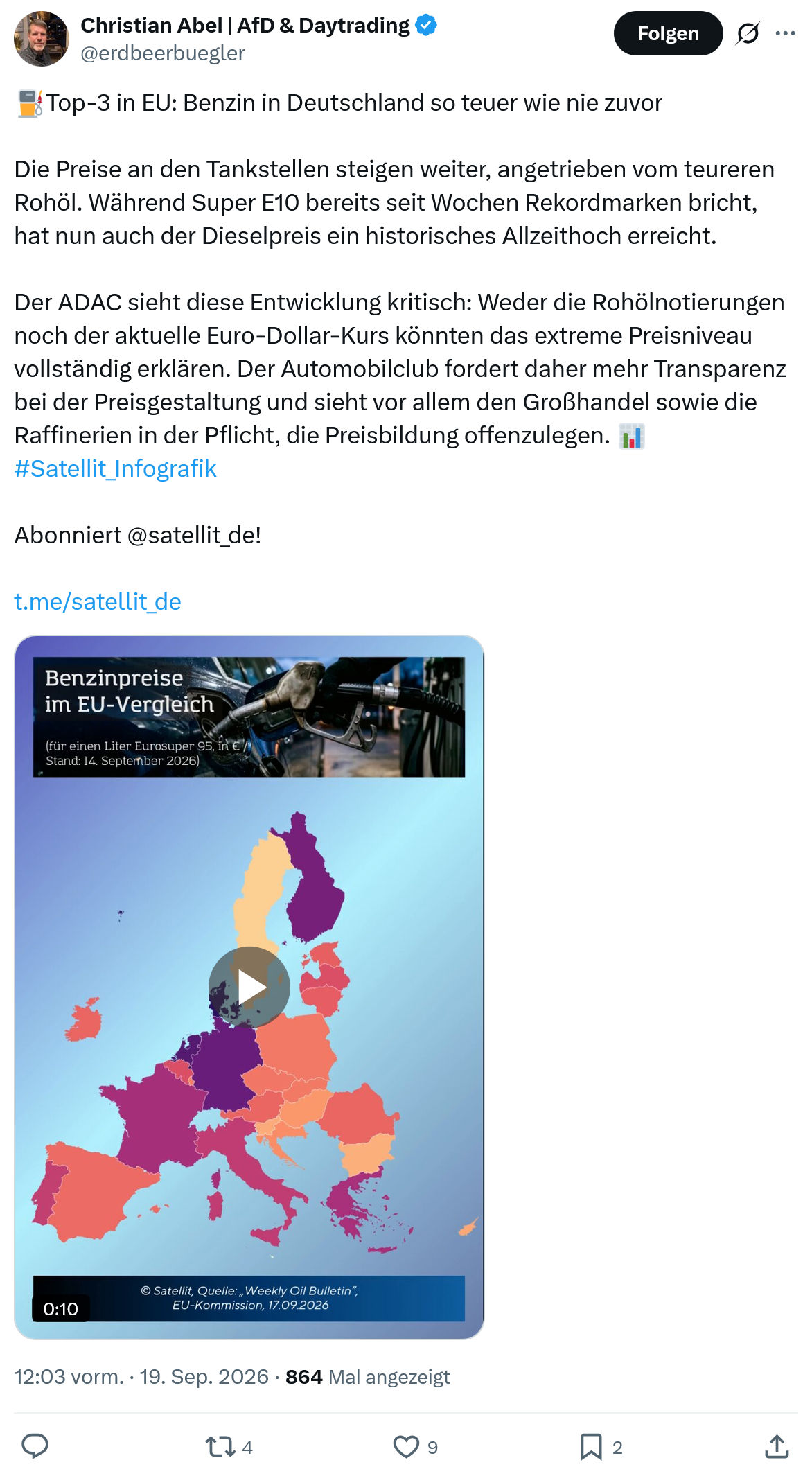 Christian Abel: Top-3 in EU...