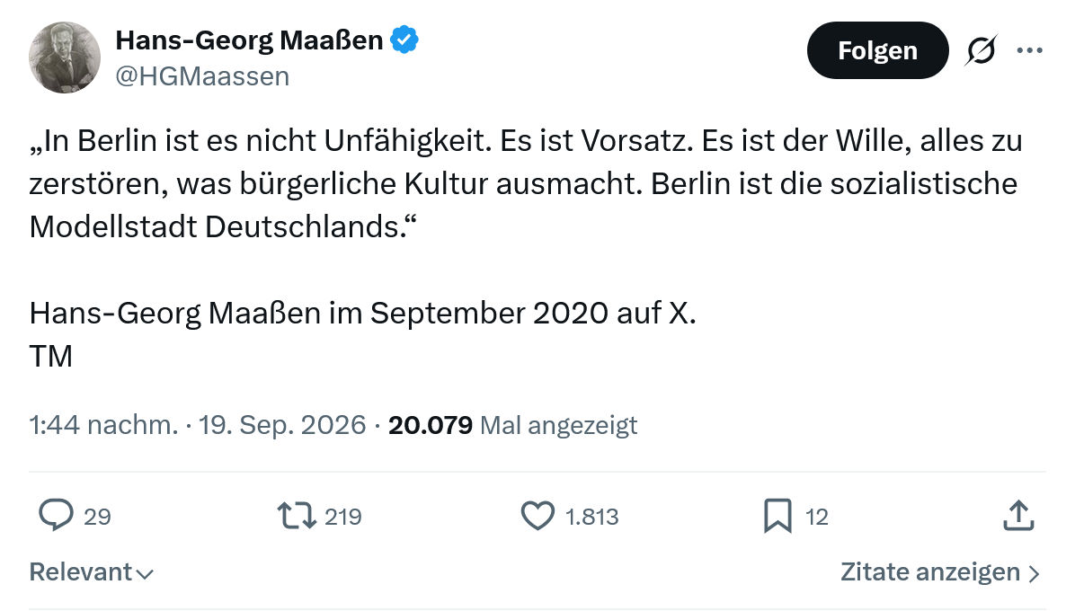 Hans-Georg Maaßen: In Berlin ist es nicht Unfähigkeit...