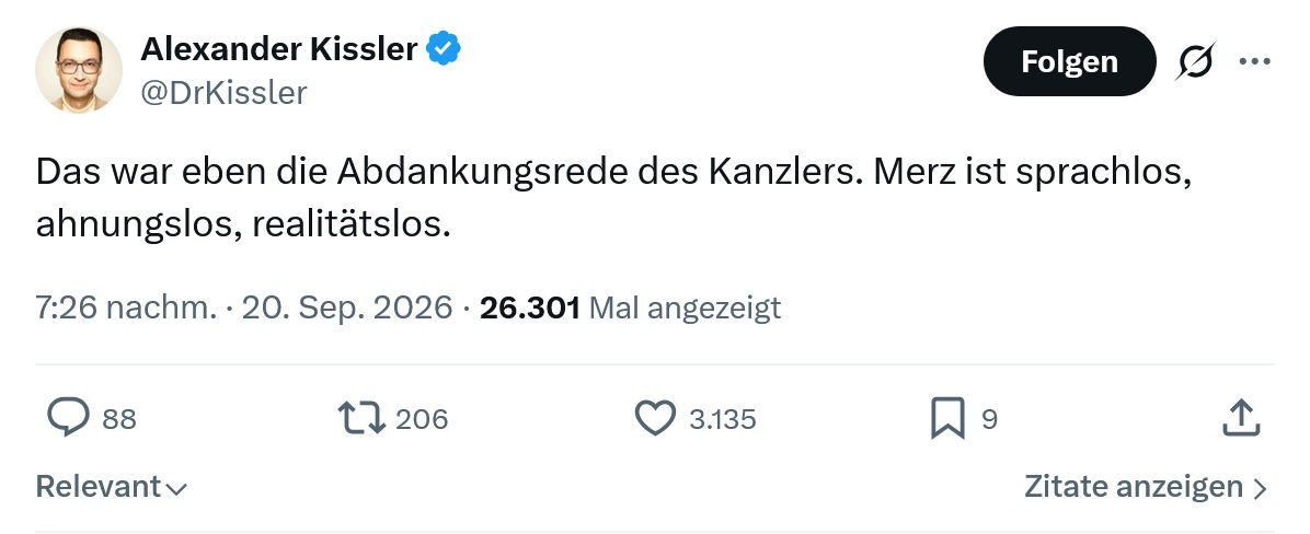 Alexander Kissler: Das war eben...